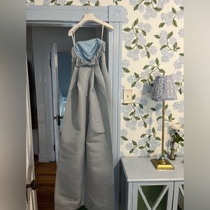 Alexia Maria light blue gown. Size 4. Worn once, like new! Detachable train